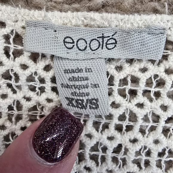 Ecote Anthropologie Beautiful Cream Lace Crochet Cover Up Top Scalloped Hem XS/S - Picture 4 of 7